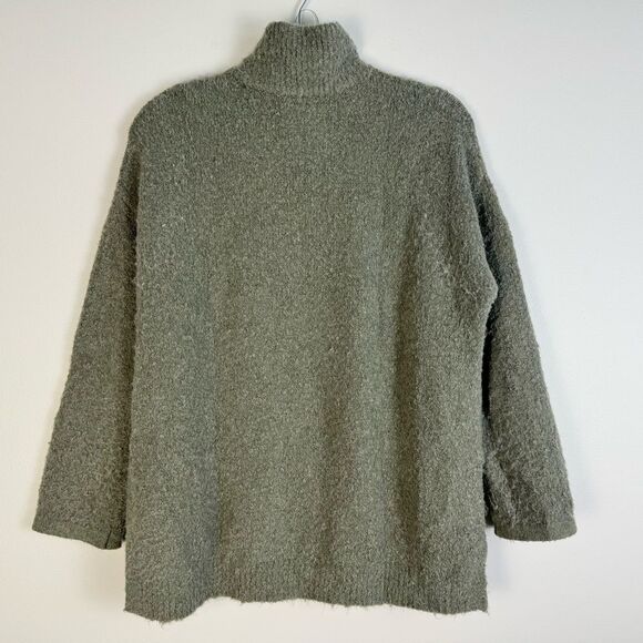 Anthropologie Sleeping on Snow Clarington Sweater Half Zip Green Wool Alpaca SM - Picture 7 of 11